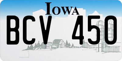 IA license plate BCV450