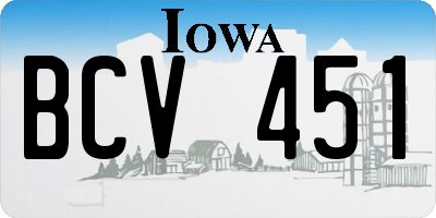 IA license plate BCV451
