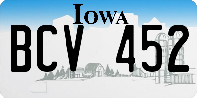 IA license plate BCV452