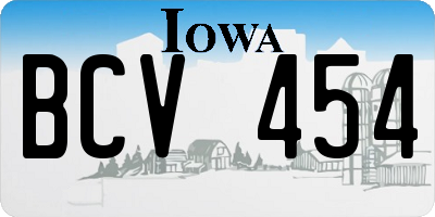 IA license plate BCV454