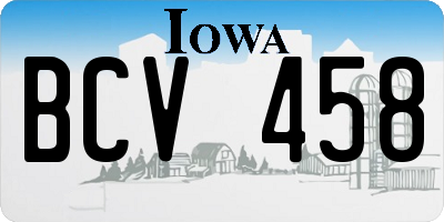 IA license plate BCV458