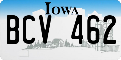 IA license plate BCV462