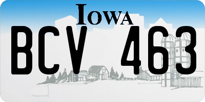 IA license plate BCV463