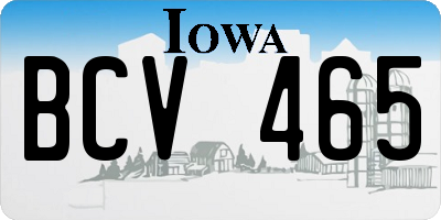IA license plate BCV465