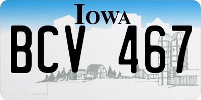 IA license plate BCV467