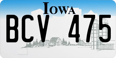 IA license plate BCV475