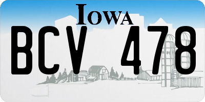 IA license plate BCV478