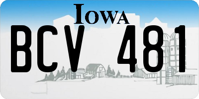 IA license plate BCV481