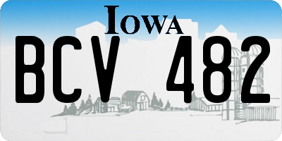 IA license plate BCV482