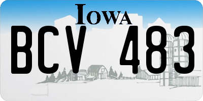 IA license plate BCV483