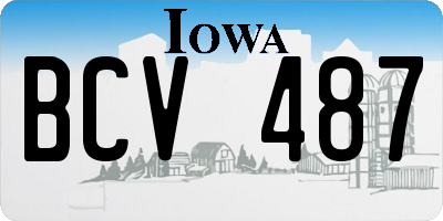 IA license plate BCV487