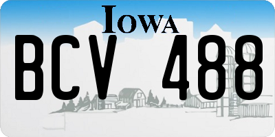 IA license plate BCV488