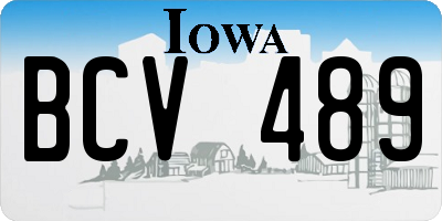 IA license plate BCV489