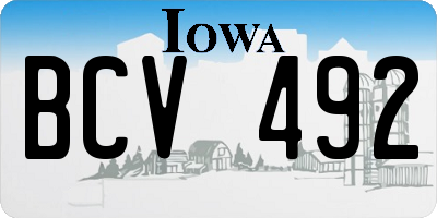 IA license plate BCV492