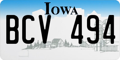 IA license plate BCV494