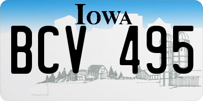 IA license plate BCV495