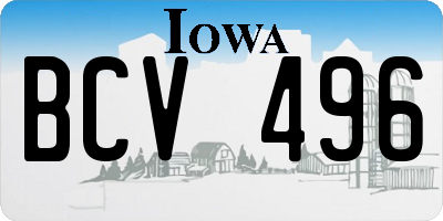 IA license plate BCV496