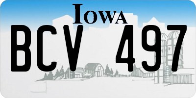 IA license plate BCV497