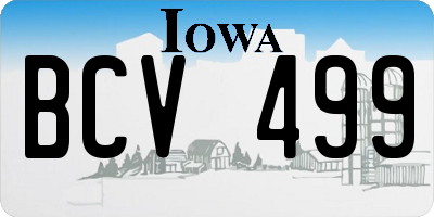IA license plate BCV499