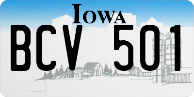 IA license plate BCV501