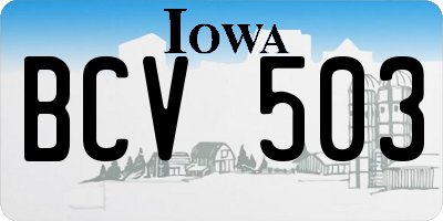 IA license plate BCV503