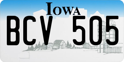 IA license plate BCV505