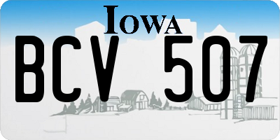 IA license plate BCV507