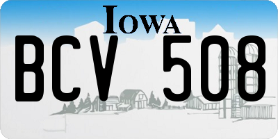 IA license plate BCV508