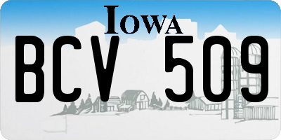 IA license plate BCV509