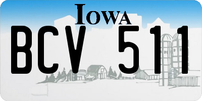 IA license plate BCV511
