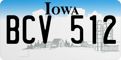 IA license plate BCV512