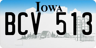 IA license plate BCV513