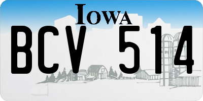 IA license plate BCV514