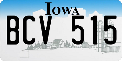 IA license plate BCV515