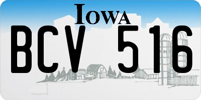 IA license plate BCV516