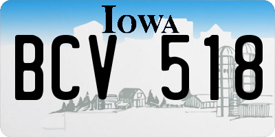 IA license plate BCV518