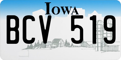 IA license plate BCV519