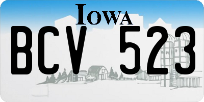 IA license plate BCV523