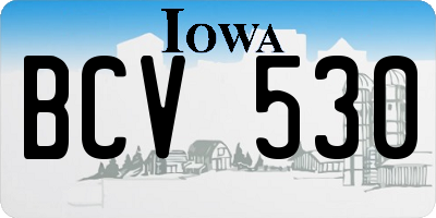 IA license plate BCV530