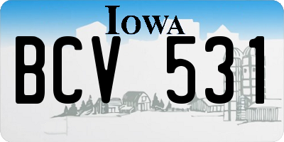 IA license plate BCV531
