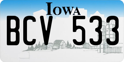 IA license plate BCV533