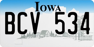 IA license plate BCV534