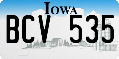 IA license plate BCV535