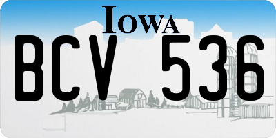 IA license plate BCV536