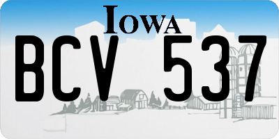 IA license plate BCV537