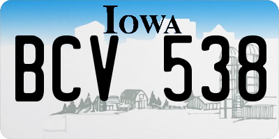 IA license plate BCV538
