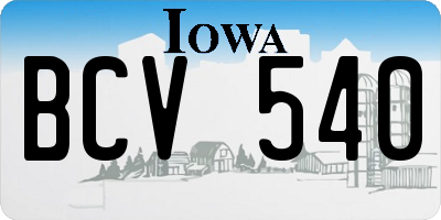 IA license plate BCV540
