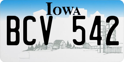 IA license plate BCV542
