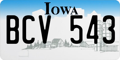 IA license plate BCV543