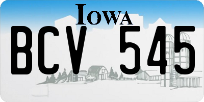 IA license plate BCV545